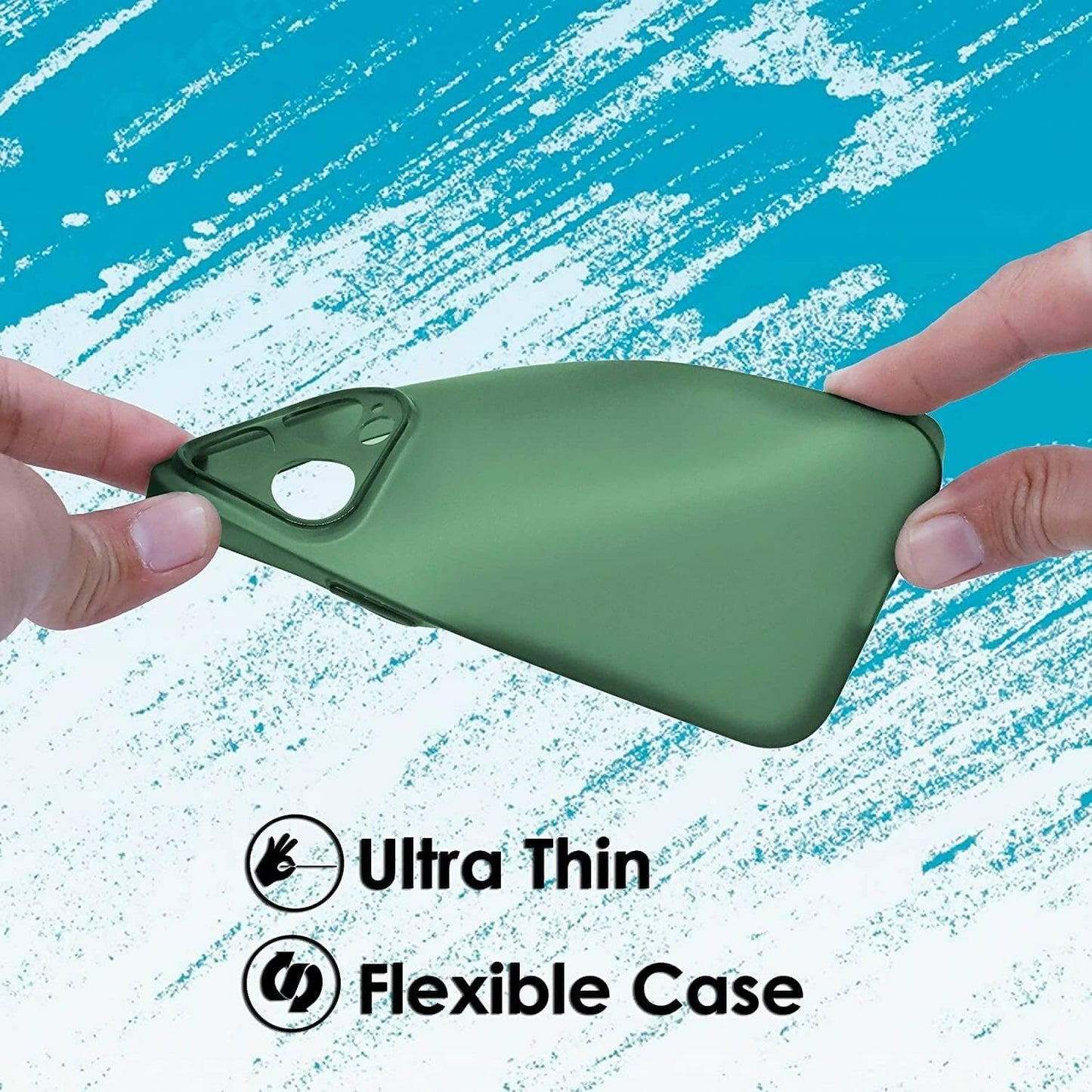 SQUIF Silicone Flexible Soft Ultra Thin Back Case For Iphone 14 Plus Cover|Semi Transparent,Full Camera Protection (Green) - HalfPe