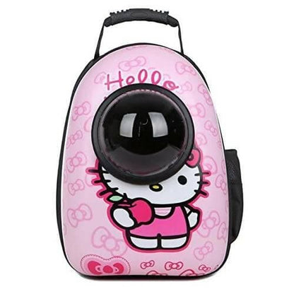 PetGains PGGU Space Pet Backpack: Pet Transport Travel Astronaut Carrier Bag with Multiple Air Vents (Pink Kitty Print) - HalfPe