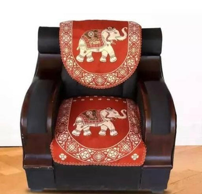 The Fresh Livery Cotton Acryllic Elephant Design Sofa Cover for 3 seater sofa - HalfPe