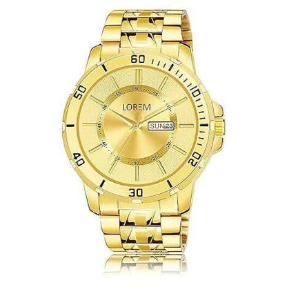 Gold Day-Date Function Casual Analog Watch For Men LR134 - HalfPe