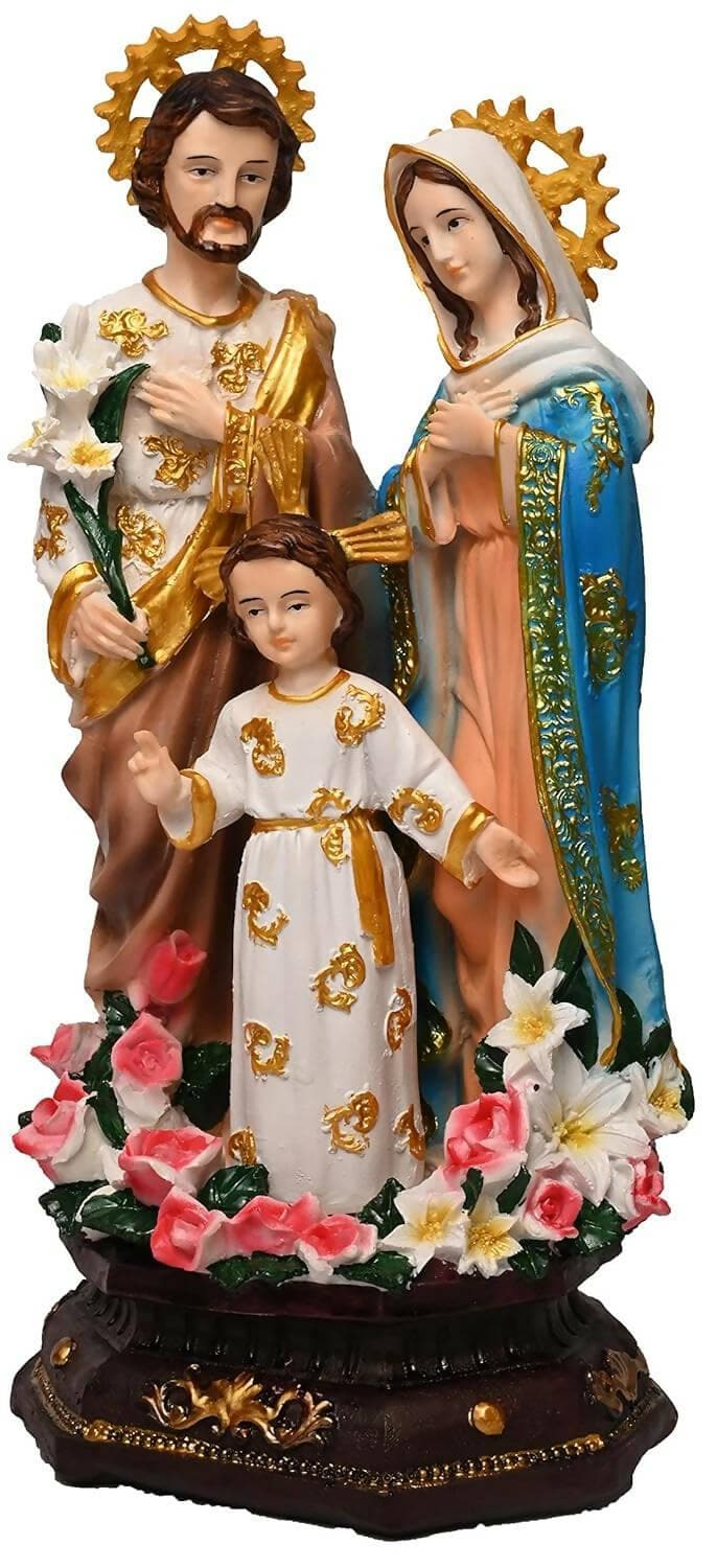 KariGhar The Holy Family Catholic Idol for Home/Living Room/Prayer Room/Decoration & Gifting (4 x 5.5 x 12 inches) - HalfPe