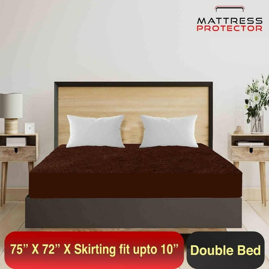 Mattress protector coffee waterproof cover for king size bed (75 x 72 inch) - HalfPe