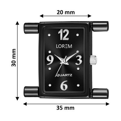 LOREM Black Trending Square Braclet Analog Watch For Women LR292 - HalfPe