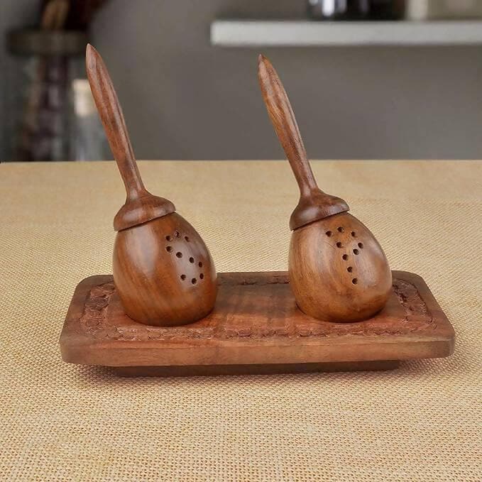 Santarms Sheesham Wooden Salt Pepper Set - HalfPe