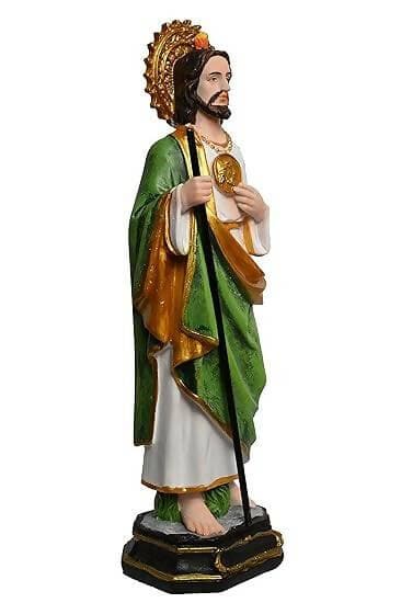 KariGhar Resin St.Jude The Apostle,Jude of James, Jude Thaddaeus Lebbaeus Catholic Idol Perfect for Home, Office, Prayer Room, Altar, Housewarming, Gifting and Decoration, Multicolour 12 Inch - HalfPe