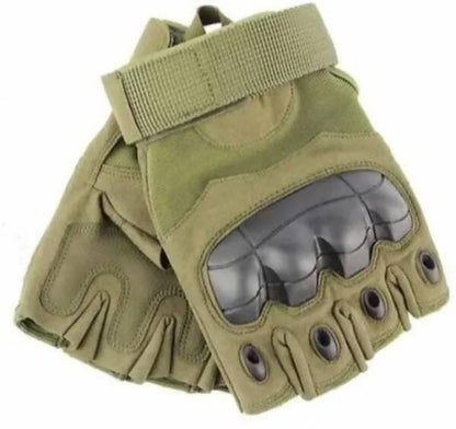 Fingerless Half Gloves Riding Gloves Gym & Fitness Gloves (Beige)  - HalfPe