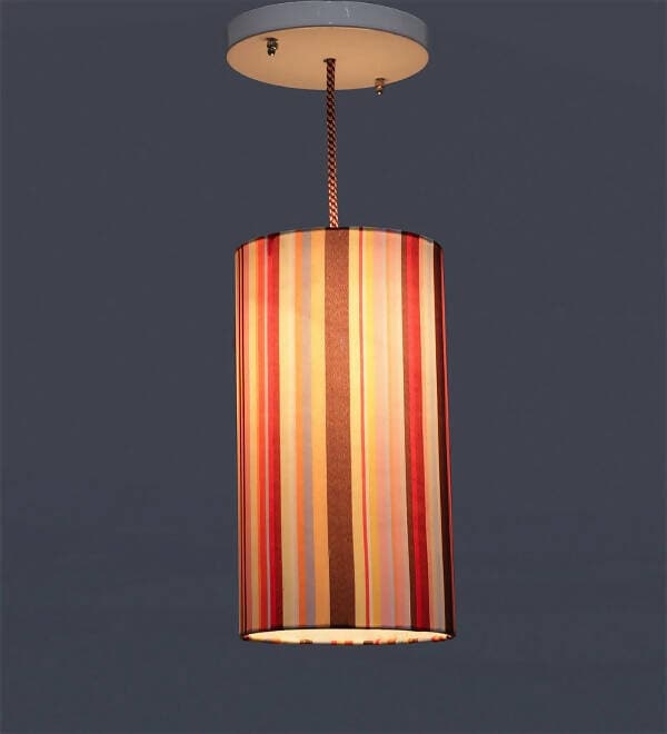 Colorful Stripes Cylindrical Hanging Shade - HalfPe