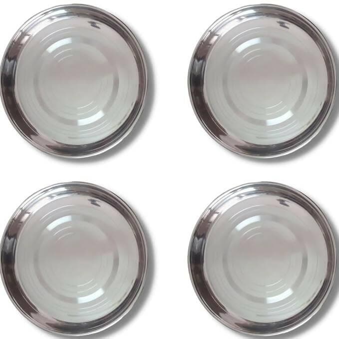 SHINI LIFESTYLE Stainless Steel Dinner Plate (4) - HalfPe