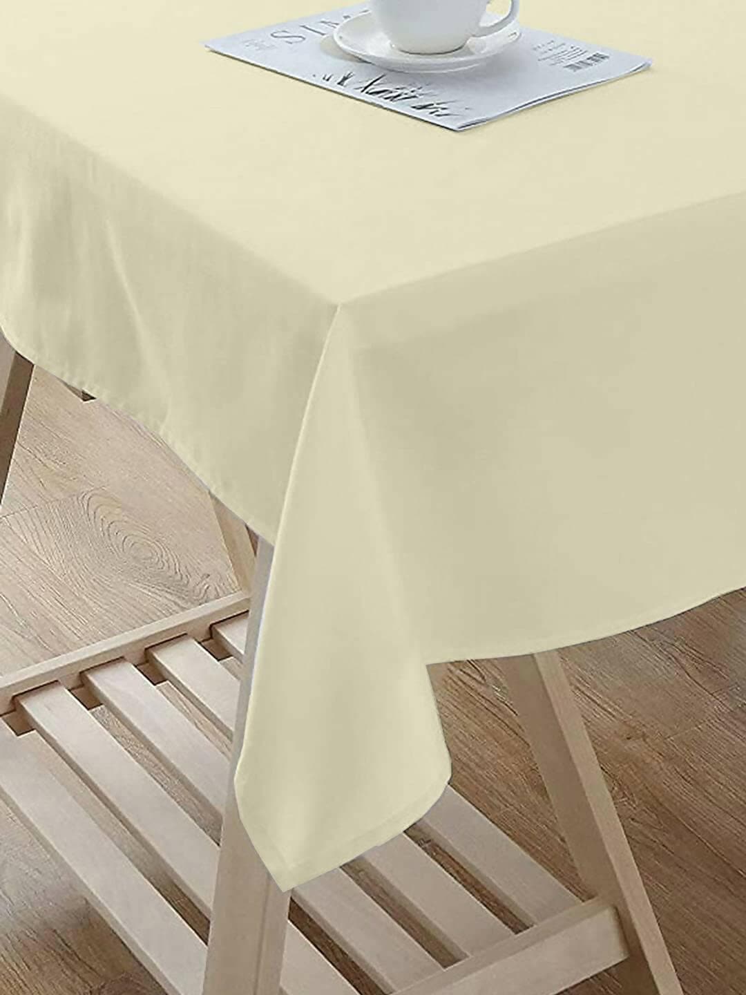 Lushomes Dining Table Cover 6 Seater, Classic Plain Dining Table Cover Cloth (Size 60 x 70”, 6 Seater Table Cloth) (Beige) - HalfPe