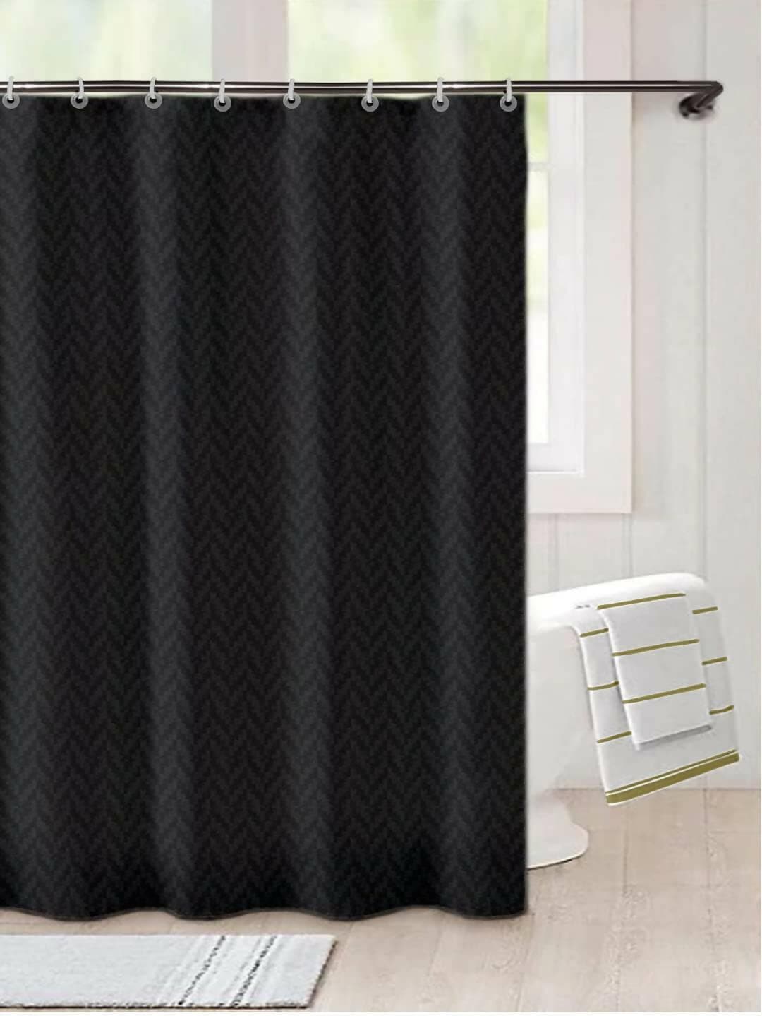 LUSHOMES Chevron Print Shower Curtain - HalfPe