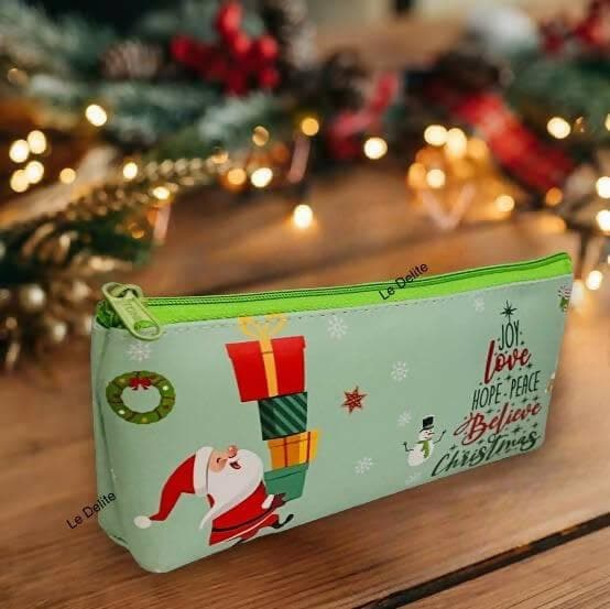 Le Delite Christmas Return Gifts -Xmas Pencil Pouch case (Multipurpose Pouch) - HalfPe