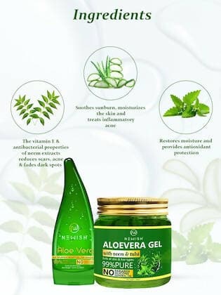 NEWISH Pure Natural Aloevera Gel And Neem With Tulsi Aloe Vera Gel Combo For Hair And Face Massage Gel (330 g) - HalfPe