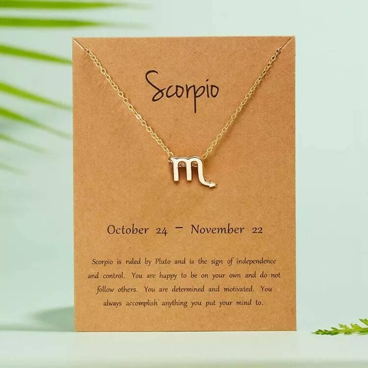 Pinapes Zodiac Star Sign Constellation Jewellery Necklace Pendant for Women and Girls scorpio - HalfPe