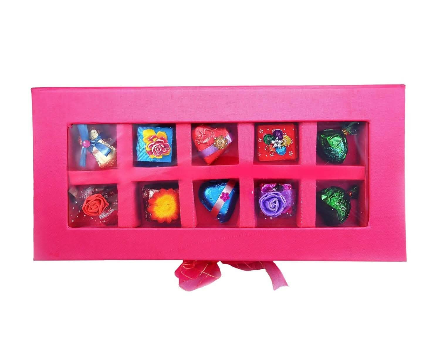 MANTOUSS Pink Satin Pongal/Makar Sankranti Chocolate Gift Pack+haldi kumkum - HalfPe