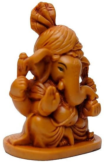 KariGhar® Feta Ganesh Idol Perfect Idol for Car Dashboard/ Home/ Living Room/ Puja Room/ Gifting (Brown, 2X2.75X4 inches) - HalfPe