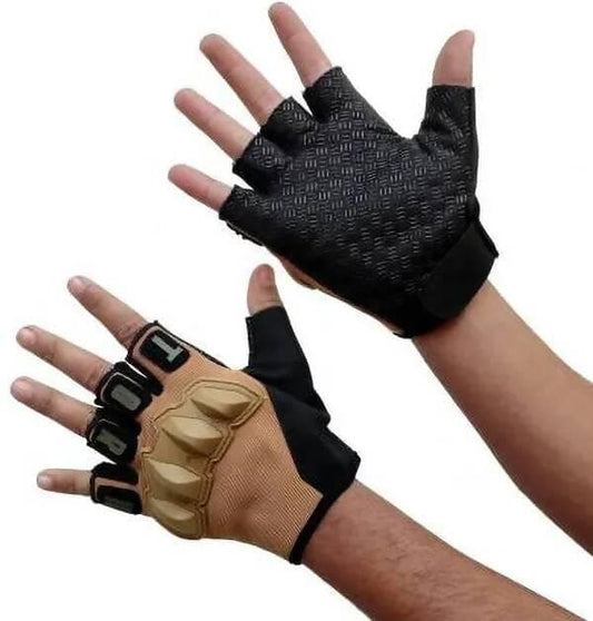 Tactical Gloves Gym & Fitness Gloves (Brown) - HalfPe