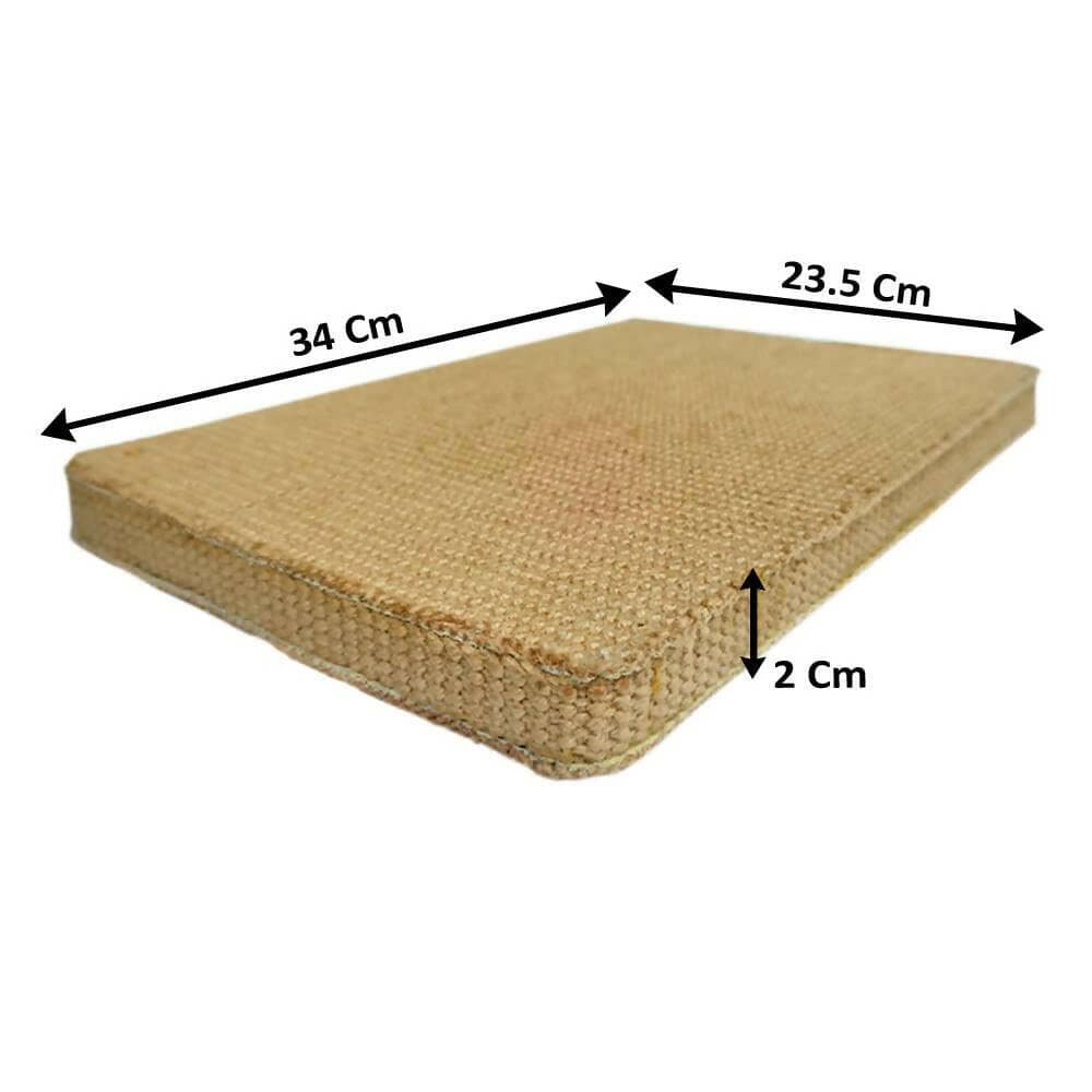 Mats Avenue Multi Use Cat Scratch Pad Heavy Duty Made of Thin Jute and Wooden Core Honey Color (34 X 23.5 CM) - HalfPe