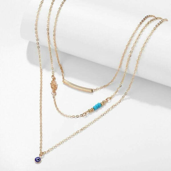 Pinapes Latest Multilayer Western Neckpiece Neck Chain Necklace for Women and Girls (set of 3) - HalfPe