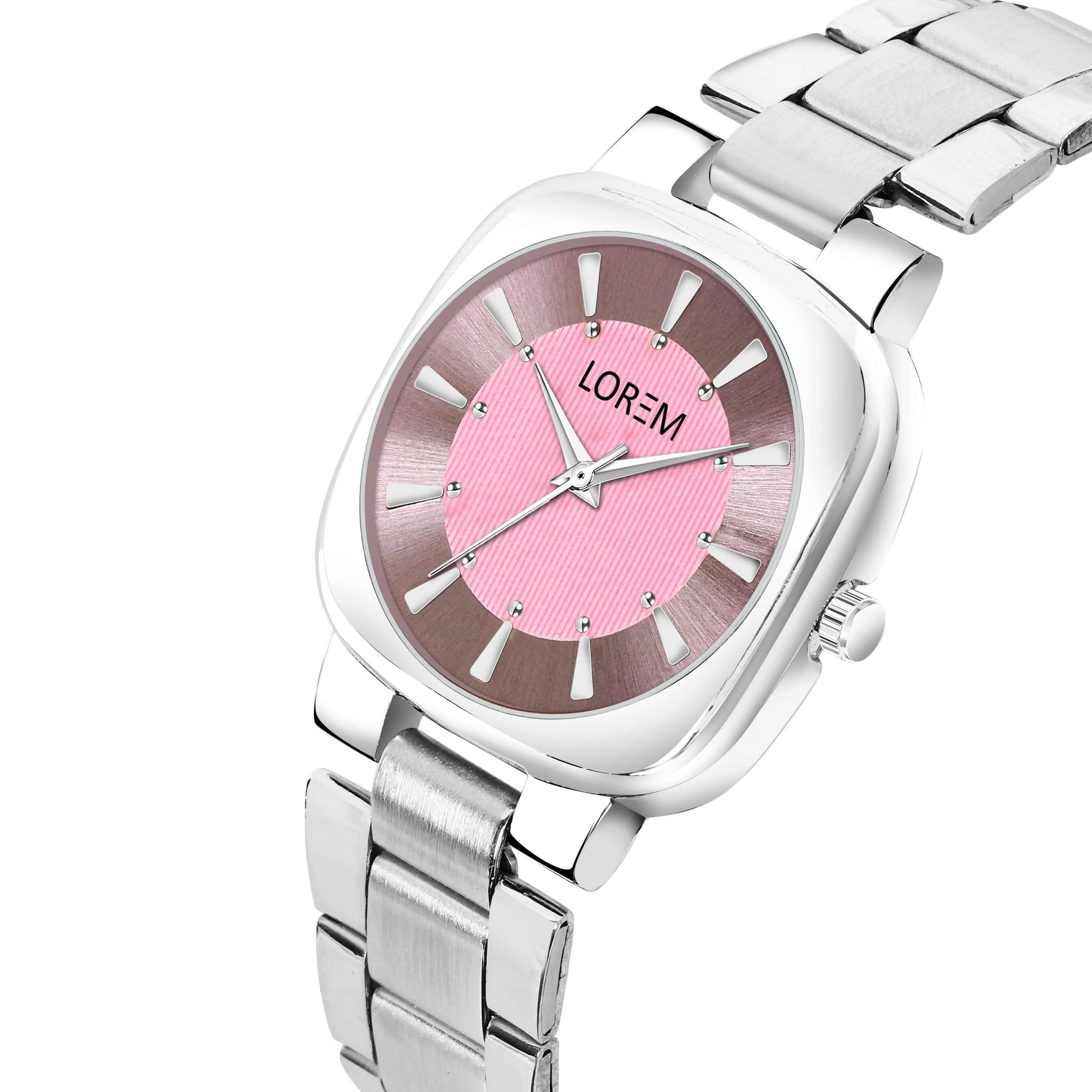 LOREM Pink Professional Analog Watch For Women LR301 - HalfPe