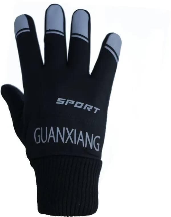 Sports Anti Slip Touch Screen Protective Riding Gloves (Black) - HalfPe