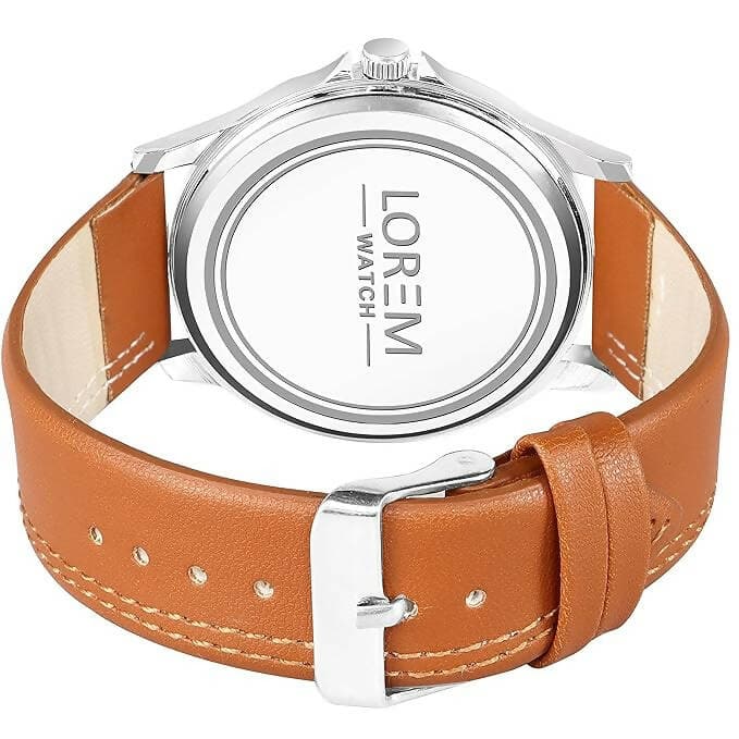 LOREM Silver Stylish Dial Analog Watch For Men LR94 - HalfPe