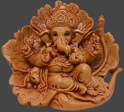 KariGhar Polyresin Ganesh Ganpati ji Idol for Car Dashboard | Jaswant Showflower | House Warming | Drawing Room | Bedroom Puja Ghar | Gifting & Decoration - HalfPe