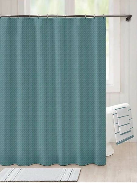 Lushomes Waffle Weave Shower Curtains , 70x72 Inches Bath Cloth, Bathroom curtain for shower, Thick Fabric, Aqua Blue, with 12 Rust-Resistant Metal Grommets no Hooks, Hotel Quality,Washable Polyester - HalfPe