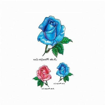 SENECIO 10.5 * 6cm Artistic Design Bluish Waterproof Body Art Sleeve DIY Stickers Glitter Temporary Tattoo - HalfPe