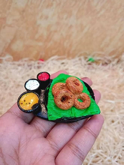 Vada Sambar South Indian Miniature Food Fridge Magnet - HalfPe