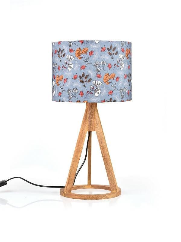 Blue Garden Trio Wooden Lamp - HalfPe