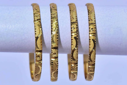 Set of 4 Traditional Golden-Plated Bangles - HalfPe