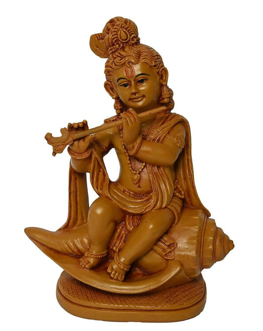 KariGhar Polyresin Shankh Krishna Idol Perfect For Home | Housewarming | Living Room | Puja Room - HalfPe