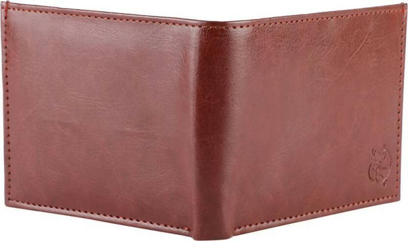 Men & Women Casual Brown Artificial Leather Wallet (3 Card Slots) - HalfPe