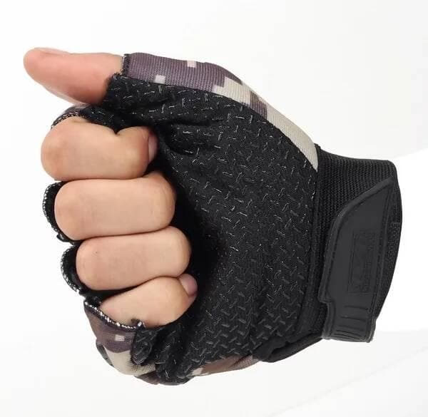 Half Finger Army/Military Glove "M" Riding Gloves (Multicolor) - HalfPe