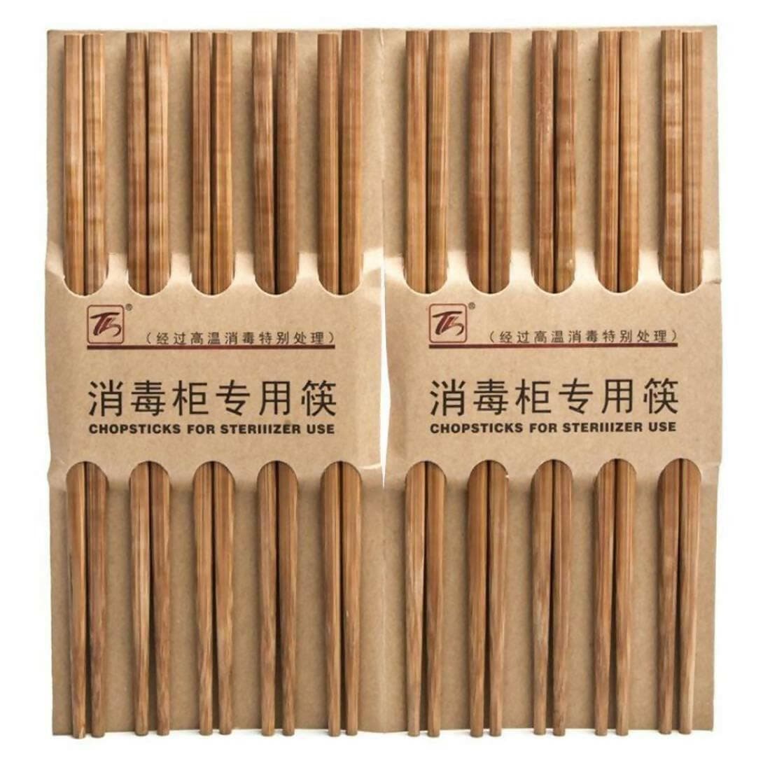 SENECIO Premium Re-Usable Natural Bamboo Chopsticks for Sterilizer & Home Use (10 Pairs) - HalfPe