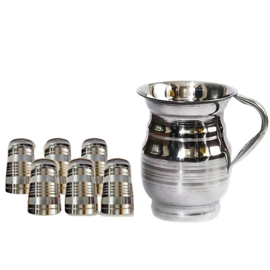 SHINI LIFESTYLE Stainless Steel Jug and Glass Combo (7) - HalfPe