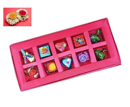 MANTOUSS Pink Satin Pongal/Makar Sankranti Chocolate Gift Pack+haldi kumkum - HalfPe