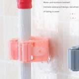 Self Adhesive Wall Mounted Mop/Broom Holder (Multicolor, Pack of 4) - HalfPe