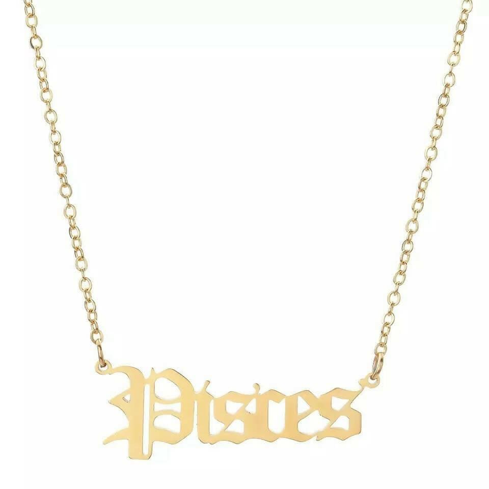 Pinapes Zodiac Pendant Symbol Zodiac Sign Necklace For Women & Girls - HalfPe