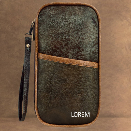 LOREM Brown & Tan Faux Leather Family Passport, Cards, Cheque Book Holder/Organizer for Men & Women - HalfPe