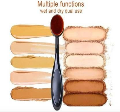 Bingeable 5 Pcs Oval Professional Makeup Brushes Set Soft Synthetic Multi Purpose Makeup Brushes Set (PACK OF 5) (Gold) - HalfPe