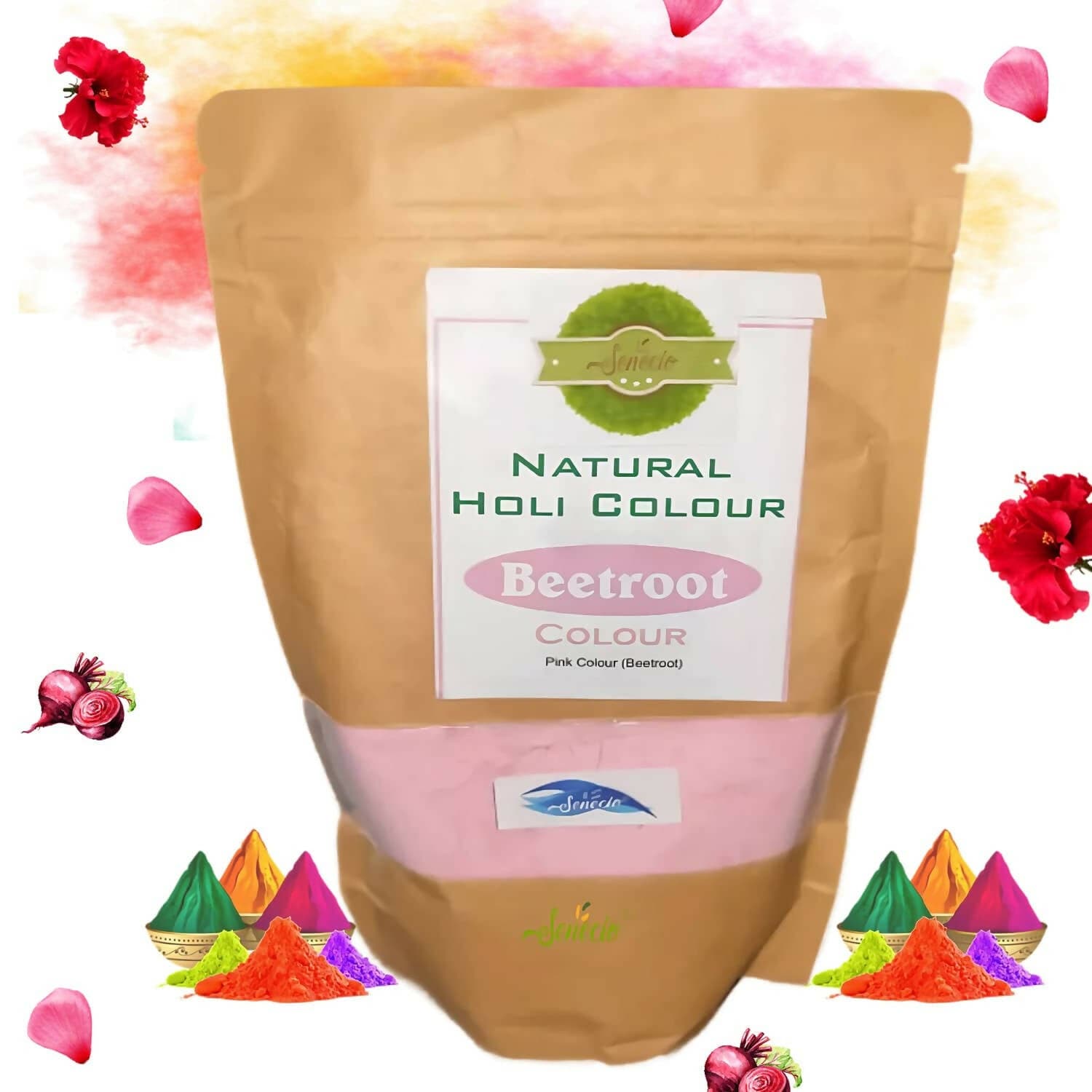 SENECIO Rose Beetroot Color 500g Organic 100% Natural Holi Gulaal Rangoli - HalfPe