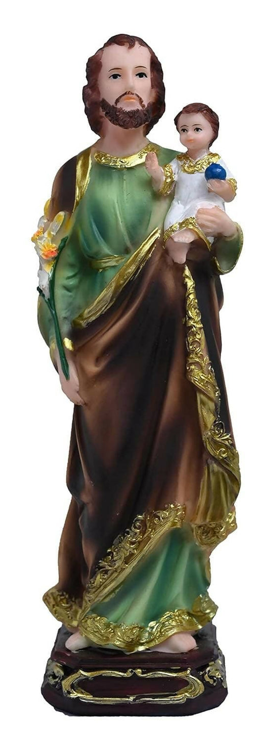 KariGhar Resin St Joseph Idol Perfect for Altar, Housewarming, Gifting and Decoration (Multicolor, 6 x 7 x 8.5 Cm) - HalfPe