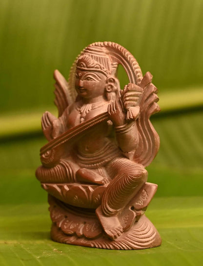 KariGhar Stone Hand Carved Saraswati, Sharda Idol - HalfPe