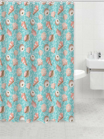 Lushomes shower curtain, Dessert Printed, Polyester waterproof 6x6.5 ft with hooks, non-PVC, Non-Plastic, For Washroom, Balcony for Rain, 12 eyelet & 12 Hooks (6 ft W x 6.5 Ft ) - HalfPe