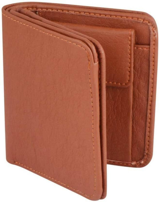 Men Casual Tan Artificial Leather Wallet (7 Card Slots) - HalfPe