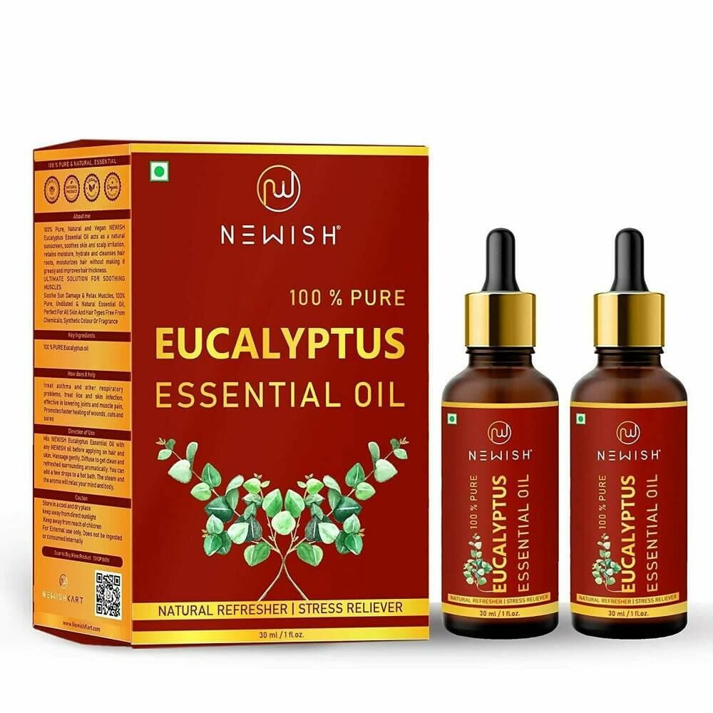 Newish Eucalyptus Oil for Cold & Cough for Steam Inhalation for Hair (Pack of 2- 30 ML) - HalfPe