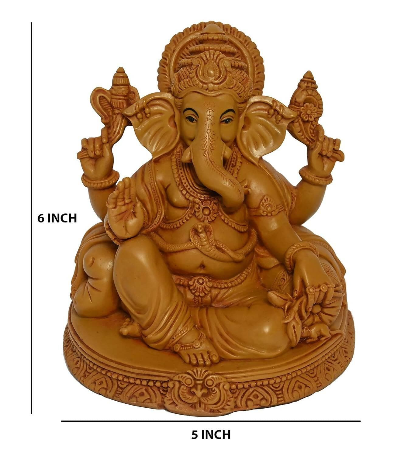 KariGhar Polyresin Aasan Ganesh Ganpati Bappa Idol For Home | Housewarming - HalfPe