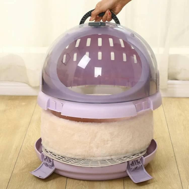 PetGains PGKB 2-in-1 Capsule Pet Carrier & Bed (Purple) - HalfPe