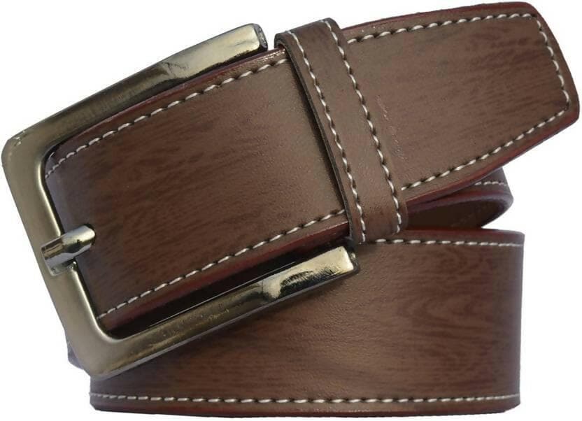 Men Tan Synthetic Belt & Wallet (Combo Set) - HalfPe